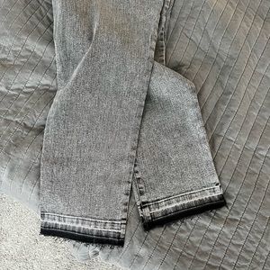 Cute gray denim capris with detail at hem.  Size 12